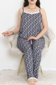 İp Askılı Battal Pijama Takımı Lacivert - 174.1287. - 2
