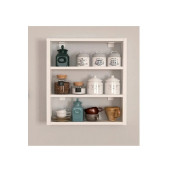 Beyaz Ahşap 3 Raflı Dekoratif Banyo, Mutfak Duvar Rafı / Çok Amaçlı Kullanım / Fonksiyonel Ve Şık - 1