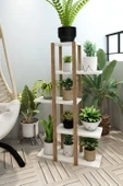 Jest Dekor Konsept Lotus Beyaz Ahşap 5 Katlı Çiçeklik, Saksılık, Çiçek Standı, Dekoratif Raf / Çok Amaçlı Kullanım - 2
