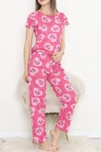 Desenli Pijama Takımı Fuşya - 130.1287. - 2