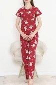 Desenli Pijama Takımı Bordo - 130.1287. - 5