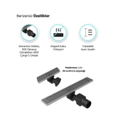 Sanica Plastik Eteksiz Ayak Ayarlı 60cm Klapeli Koku Önleyici Duşakabin Duş Kanalı Yer Süzgeci - 2