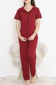 Önü Cepli Pijama Takımı Bordo - 11404.1048. - 1