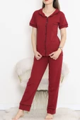 Önü Cepli Pijama Takımı Bordo - 11404.1048. - 3