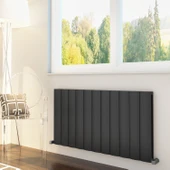 Sanica Simetrik Dizayn Radyatör Antrasit Alüminyum Yatay (Double) 600 x 1130 mm thumbnail 1