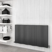 Sanica Asimetrik Dizayn Radyatör Antrasit Alüminyum Yatay (Double) 600 x 1233 mm thumbnail 1