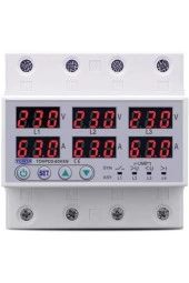 Tomzn Gerilim Ve Akım Koruma Rölesi Voltaj Koruyucu 63A 3 Fazlı - Ev Tipi - Ayrışık Faz Koruma - 2