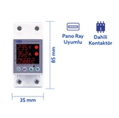 Tomzn Gerilim ve Akım Koruma Rölesi Yüksek Düşük Voltaj Akım Koruyucu 63A Enerji Ölçerli thumbnail 2