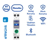 Tomzn Akıllı Voltaj ve Akım Koruma Rölesi, WiFi Özellikli Dahili Enerji Ölçer 63A eWelink Uyumlu thumbnail 1