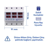 Tomzn Trifaz Gerilim Ve Akım Koruma Rölesi Yüksek Alçak Voltaj Akım Koruma 220V 63A 3 Fazlı Yıldırım Ev Tip Röle thumbnail 2