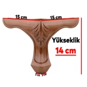 20'li Set Lukens Lüks Mobilya Koltuk Kanepe Tv Ünitesi Destek Ayağı 14 cm Ahşap Desenli Ayakları thumbnail 2