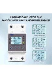 Tomzn Akıllı Kaçak Akım Rölesi ve Voltaj Akım Koruyucu Röle Gerilim 80A Monofaz (10mA-99mA) - 2