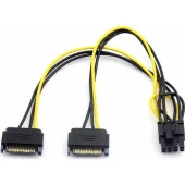 2x Sata to 8 Pin (6+2) Pci-e Express Güç Molex Power Kablosu Çevirici Dönüştürücü 4327 thumbnail 1