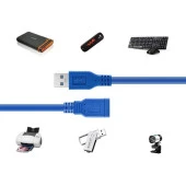 Ancheyn USB 3.0 HDD Harddisk Bilgisayar Uzatma Kablosu 1.5 Metre Mavi 4288 - 5