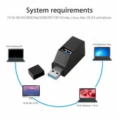 Ancheyn Usb Hub 3 Port USB 3.0 ve USB 2.0 Çoklayıcı Switch 4422 - 4