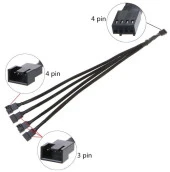 Ancheyn 4 Pin 4 Port Fan Çoklayıcı Y PWM Çoğaltıcı Splitter Kablosu RoHS Uyumlu 30 cm 4987 thumbnail 2