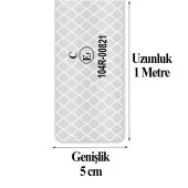 Tüvtürk Onaylı Bant Beyaz 1 Metre 5 cm Belgeli Reflektörlü Reflektif Fosforlu Şerit Bant İkaz Bandı thumbnail 3