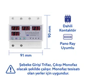 Tomzn Otomatik Faz Seçici ve Yüksek Alçak Voltaj Akım Koruma Rölesi 63A Dahili Kontaktör thumbnail 2