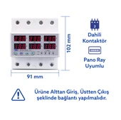 Tomzn Ayrışık Voltaj ve Akım Koruma Rölesi Gerilim Koruyucu 100A 3 Fazlı - Ev Tipi Trifaz thumbnail 2