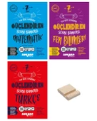 7. Sınıf Matematik Fen Bilimleri ve Türkçe Güçlendiren Soru Bankası 3lü Set - 1