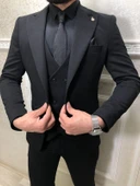 Tomiross Erkek Siyah Italyan Kesim Slim Fit Takım Elbise Tkmelbs-8682 thumbnail 1