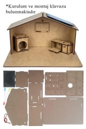 Güneş Enerjili Ev Yapım Seti 1 Paket Güneş Paneli Mantar Led Lamba Mdf Ev Maketi Deney Proje thumbnail 1