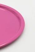 6'lı Pembe Yuvarlak Metal Tepsi, Tek Kişilik Çay ve Kahve Sunum Tepsisi 22cm - 3