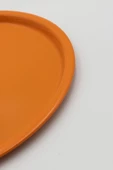 6'lı Turuncu Yuvarlak Metal Tepsi, Tek Kişilik Çay ve Kahve Sunum Tepsisi 22cm - 3