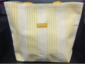 PLAJ ÇANTASI KETEN KREM&SARI ÇİZGİLİ BİODERM YAZILI ÖLÇÜLERİ : ENİ45CMX37YÜKSEKLİKX DERİNLİK12CM - 2