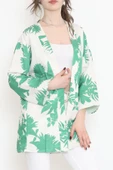 Desenli Kimono Yeşil - 17725.1247. - 1