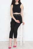 Düğmeli Cep Detaylı Pantolon Siyah - 20721.683. thumbnail 4