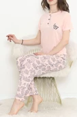 Düğmeli Pijama Takımı Somonlaci - 704.1287. - 3