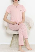 Düğmeli Pijama Takımı Pudra2 - 704.1287. - 1