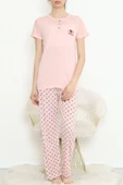 Düğmeli Pijama Takımı Pembe - 704.1287. - 1