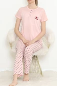 Düğmeli Pijama Takımı Pembe - 704.1287. - 3
