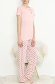 Düğmeli Pijama Takımı Pembe - 704.1287. - 5