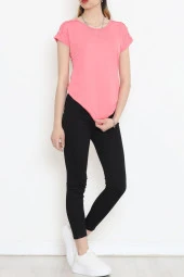 Omuz Dantelli Bluz Pembe - 18151.599. - 5