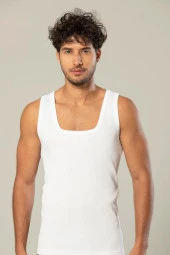 Erdem Erkek Kaşkorse Kare Yaka Askılı Atlet 1128 - 6 Adet thumbnail 1