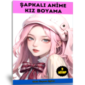 Şapkalı Anime KIZ Boyama Kitap Seti (2 Kitap) - 1