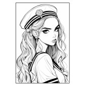 Şapkalı Anime KIZ Boyama Kitap Seti (2 Kitap) - 3