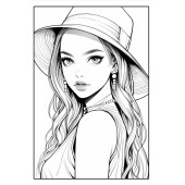 Şapkalı Anime KIZ Boyama Kitap Seti (2 Kitap) - 4