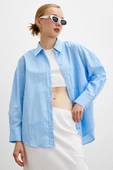 Regular Fit Poplin Gömlek Açık Mavi - 1
