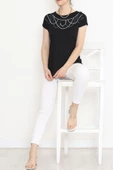 Pul Detaylı Bluz Siyah - 17143.599. thumbnail 3