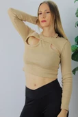 Fitilli Likralı Bluz Bisküvi - 94817 - 2