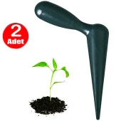Fide Dikme Toprak Delme Kök Açma Aparatı Plastik Sebze Ekme Bitki Dikici Tohum Dikim Aleti -2 Adet - 1