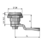 Mesan Krom Çeyrek Dönüşlü Üçgen Anahtarlı Yaylı Kilit thumbnail 2