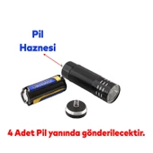 Pil Hediyeli Portatif Pilli Küçük Klasik Led El Feneri Kamp Lambası Işıldak Fener Lambası 1 Adet - 3