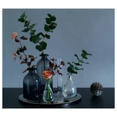 IKEA Atgang Dekoratif 18 Cm Üfleme Cam Vazo - Gri - 3