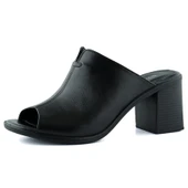 Erkan Saçmacı Valery Siyah Hakiki Deri Terlik - 1