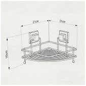 Tekno Tel EF-250 Yapışkanlı Tek Katlı Köşelik Banyo Rafı Krom - 2